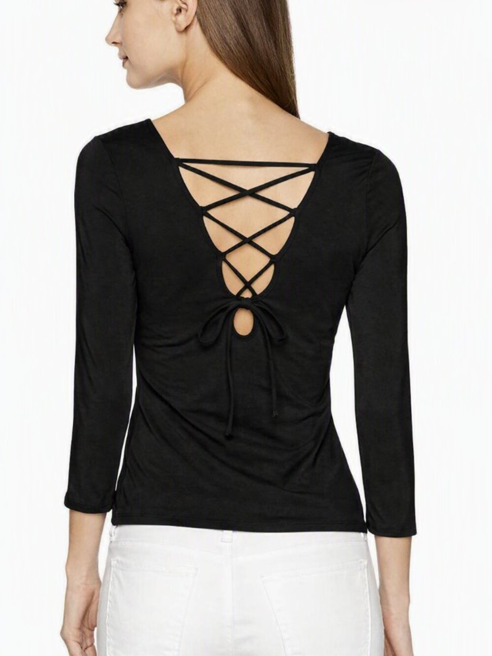 GUESS Lace Up Back Top